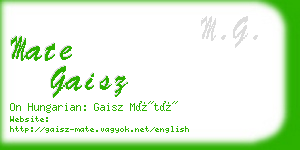 mate gaisz business card